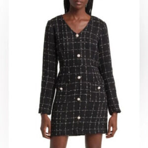 ZOE AND CLAIRE Long Sleeve Tweed Minidress Size Medium NWOT